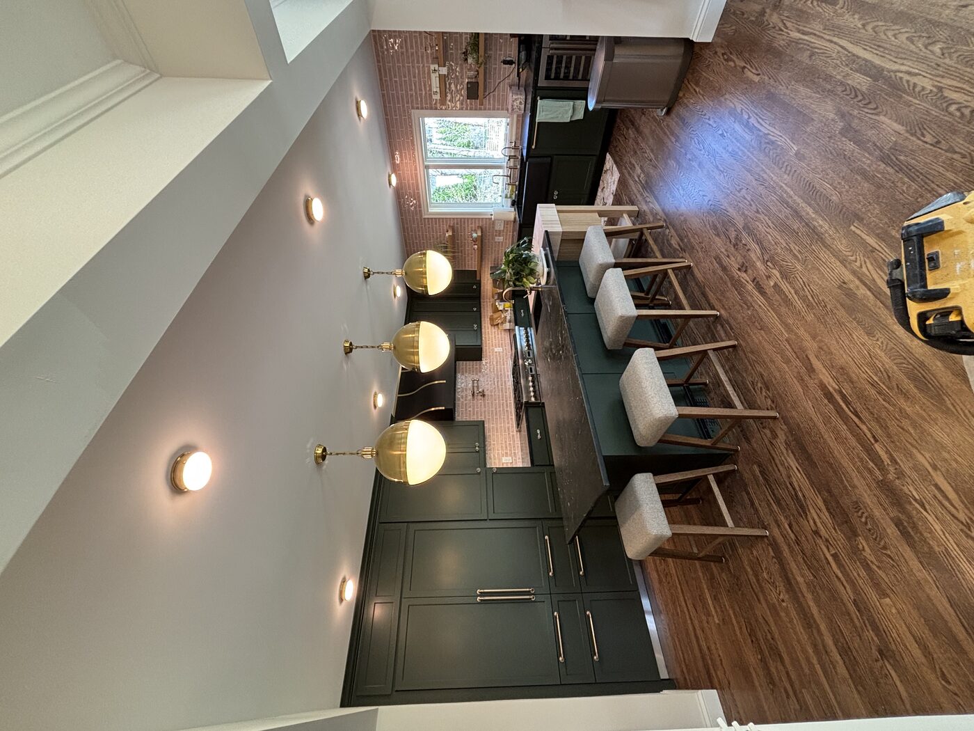 Kitchen pendant lighting — wide view